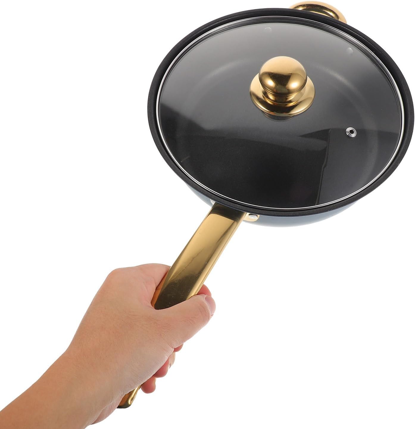 Kichvoe ステンレススチール製調理器具1セット：IH対応鍋 - ガラス蓋付き調理容器 - スープスチームキャセロールパン 家庭