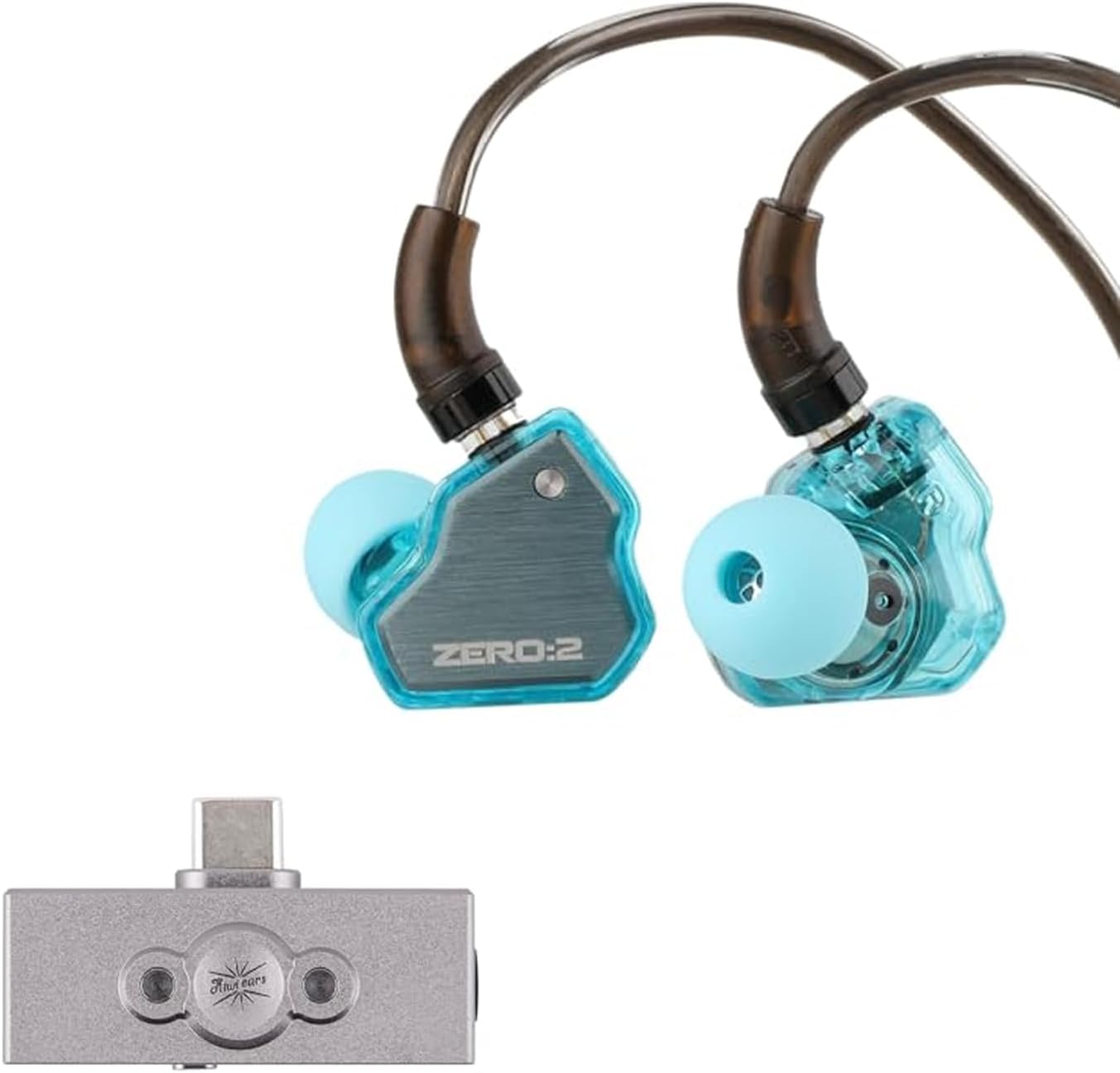 Linsoul 7Hz x Crinacle Zero:2 in Ear Monitor, Updated 10mm Dynamic Driver IEM (Blue) Kiwi Ears Allegro Pro Upgraded IEM Earphone DAC/AMP