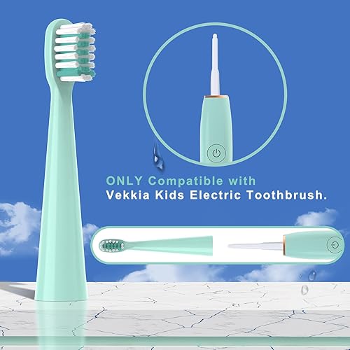 Miniatura 2 de 10 cabezales de repuesto para cepillos de dientes compatibles con Vekkia Kids Blue Dragon, cepillo de dientes eléctrico, suave y cómodo para dientes