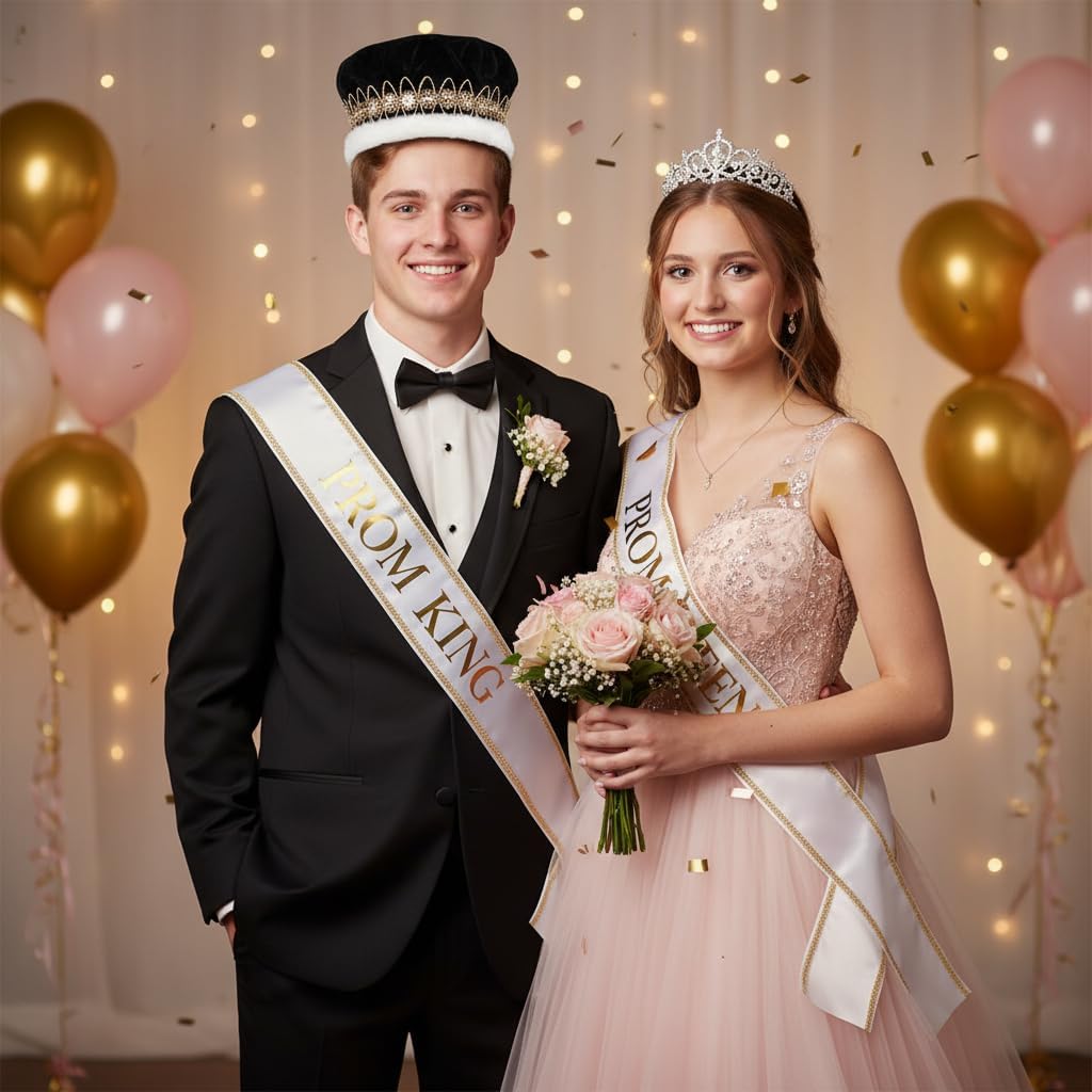 Anderson's Velvet Regal Crown with Gold Floral Band and Faux Fur