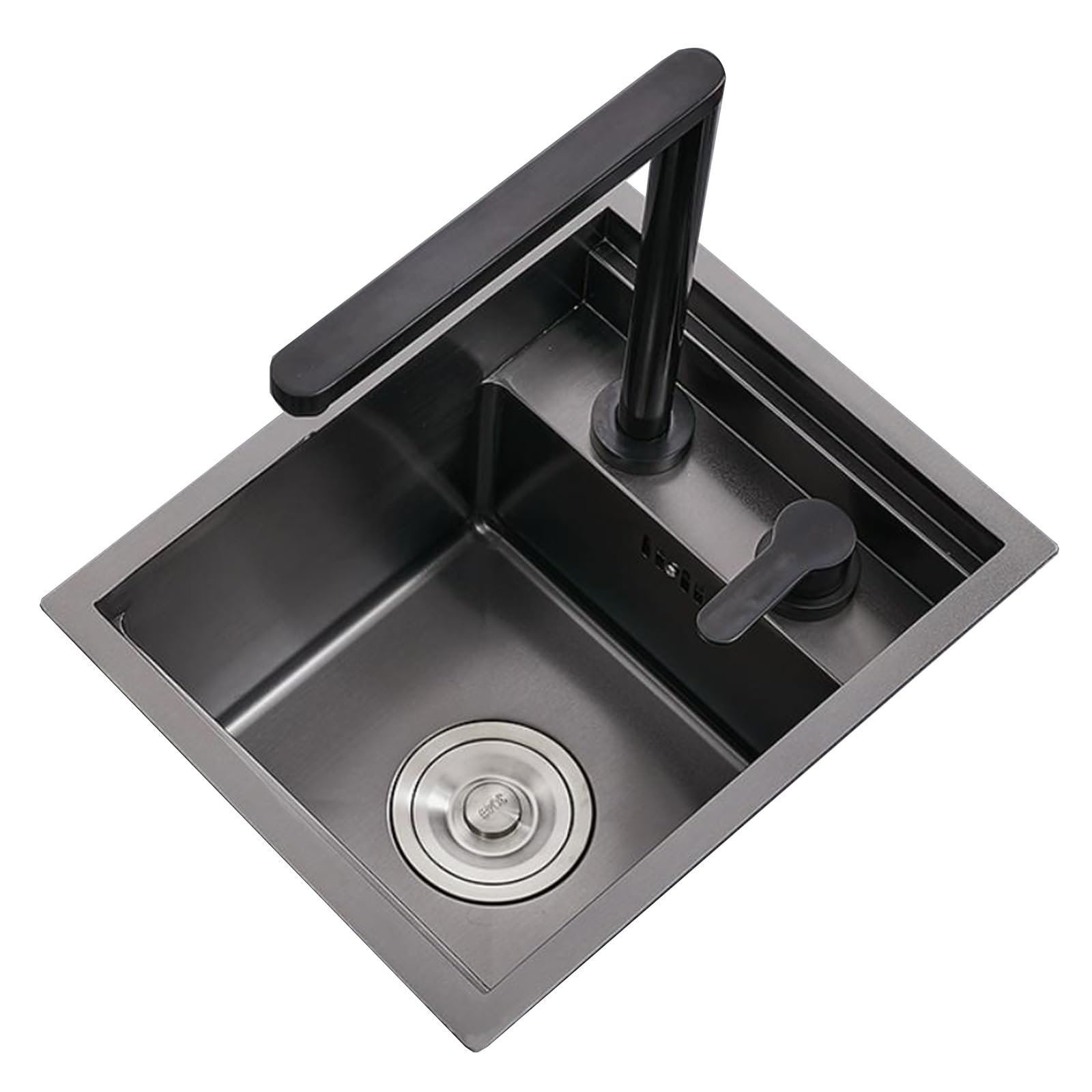 ZQFHSX Built-in Stainless Steel Countertop Sink with Folding Faucet - RV/Bar Vegetable Washing Basin, Concealed Single Bowl Design