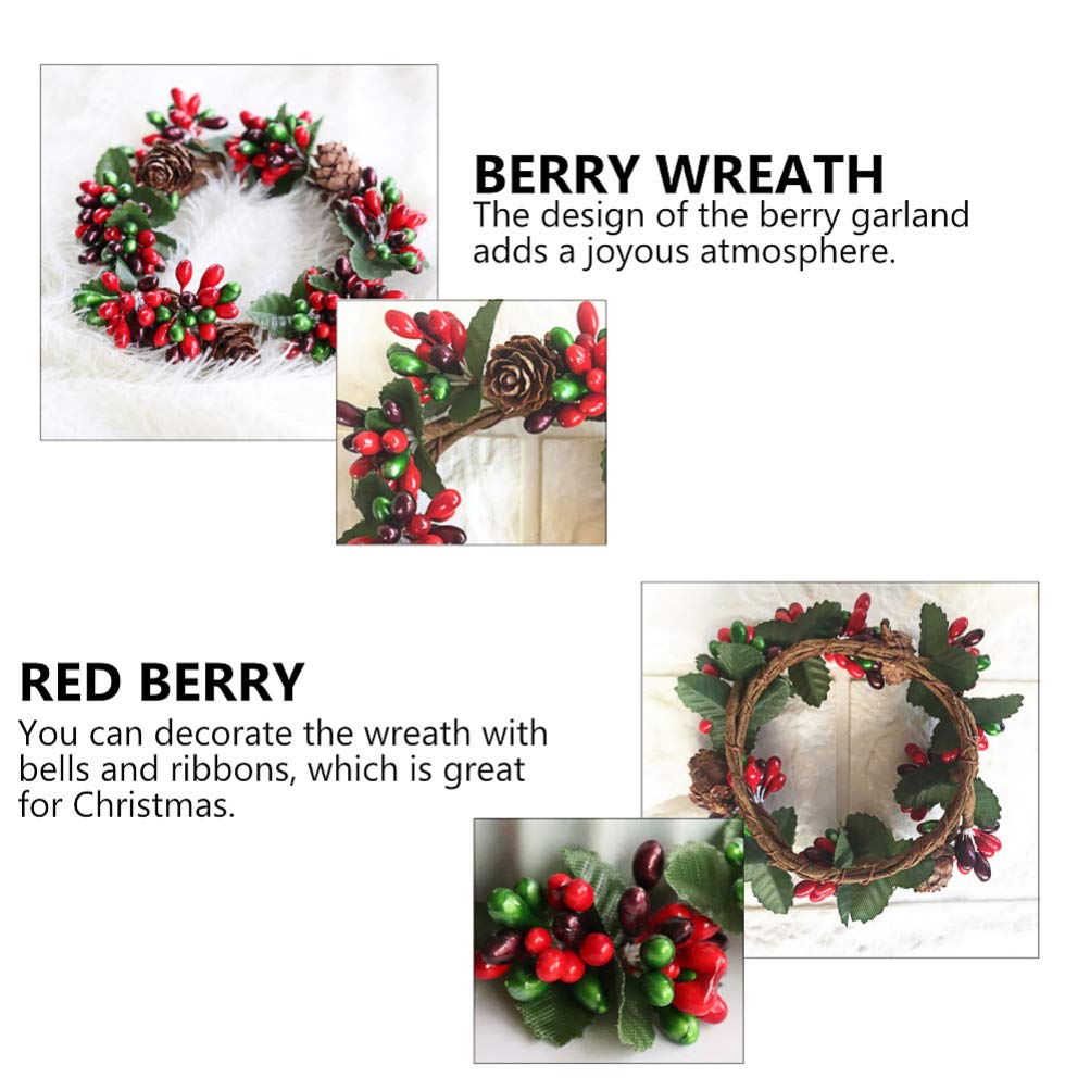 4er-Set Weihnachtskerzenringe Mit Tannenzapfen & Beeren – 22 Cm Durchmesser, Für Festliche Tisch- & Kamindekoration
