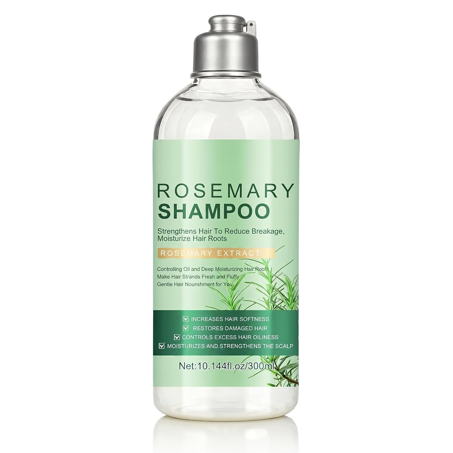 Grospe Rosemary Shampoo for Hair Growth, Strengthening Rosemary Oil & Biotin Shampoo with Keratin, Argan Oil & Rice Water Protein for Men and Women, Daily Moisturizing Hair Care, 10.14 Fl Oz