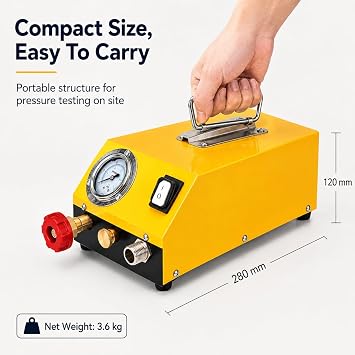 Electric Hydrostatic Test Pump, Adjustable 9-25 kg Pressure Tester