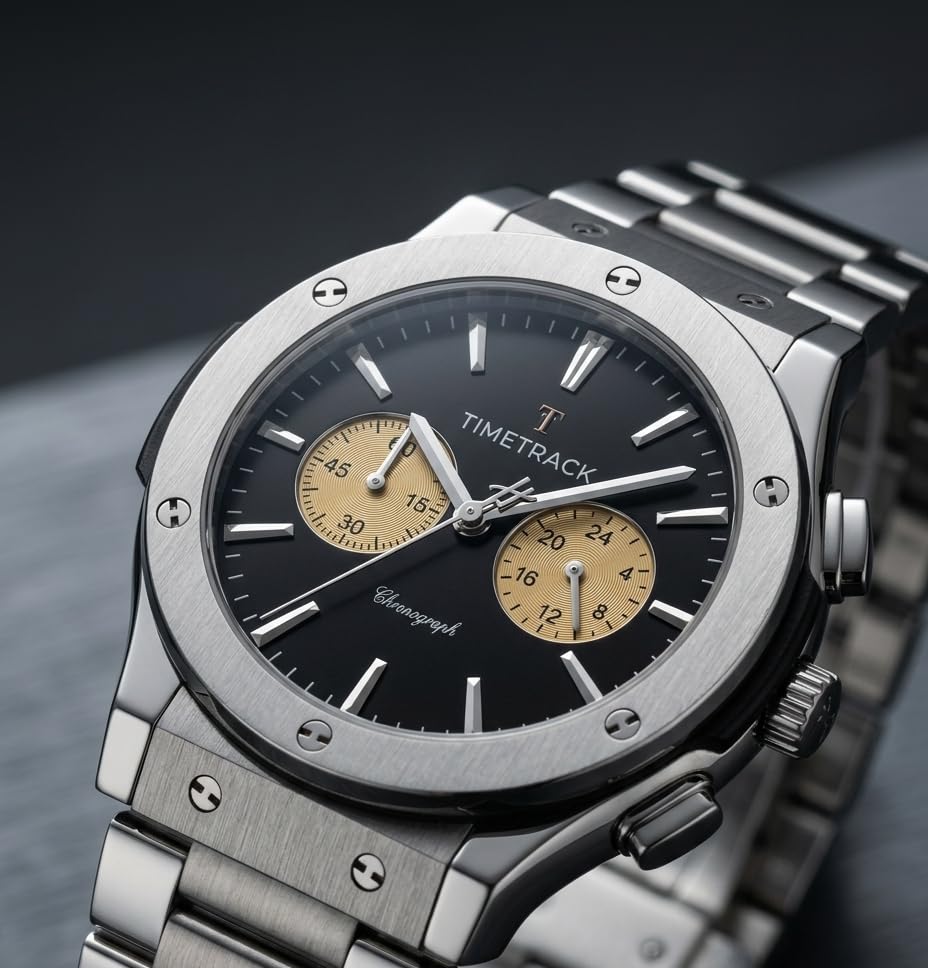 Image of Timetrack Chronograph Watch with Stainless Steel Bracelet