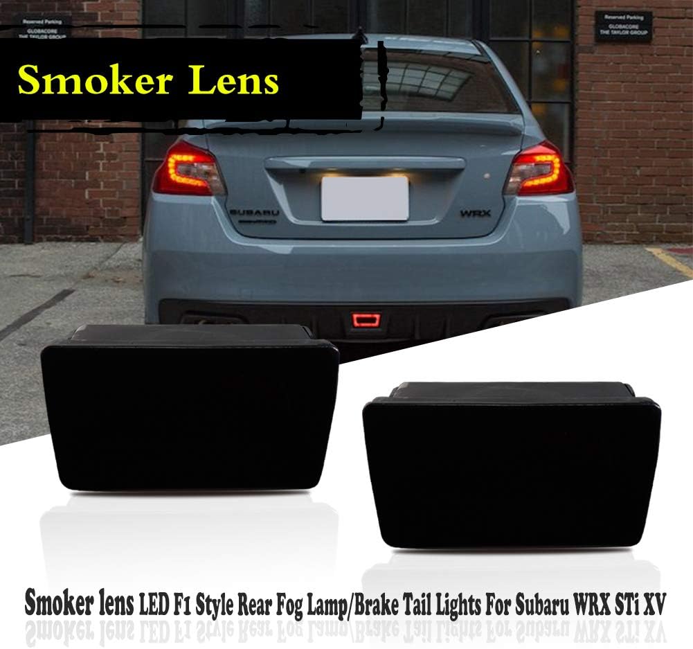 GTINTHEBOX for 2011-up Subaru Impreza WRX/STi XV Crosstrek LED Rear Bumper Fog Light Stop Brake Backup Reverse Running Tail Lights (3-In-1 Smoked Lens)