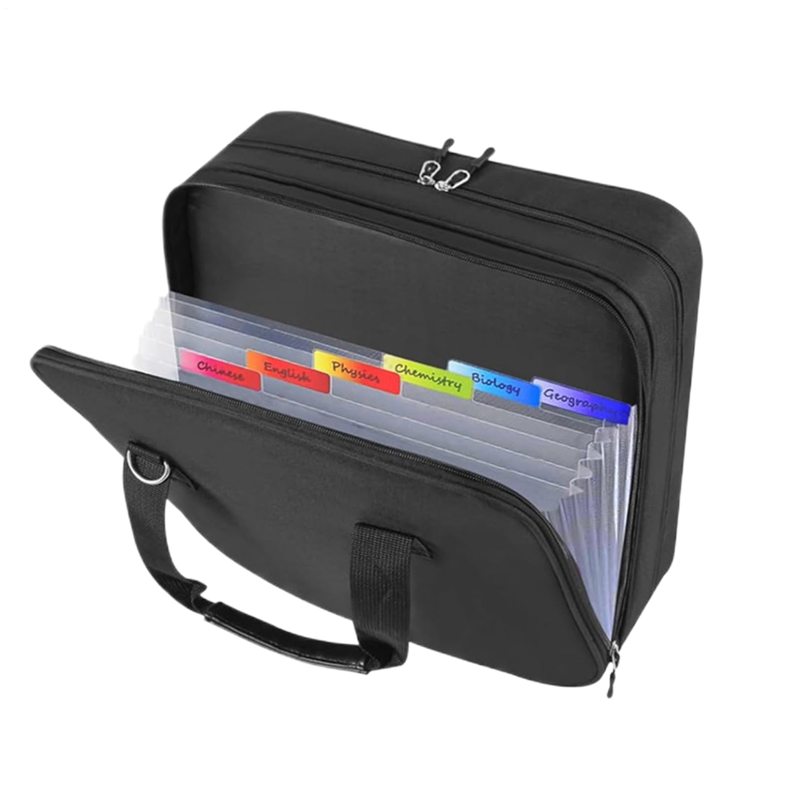 Carpeta organizadora de archivos expandible, soporte de documentos de 3 anillos, funda con múltiples bolsillos, papelería de oficina escolar para estudiantes profesores, viajes de negocios