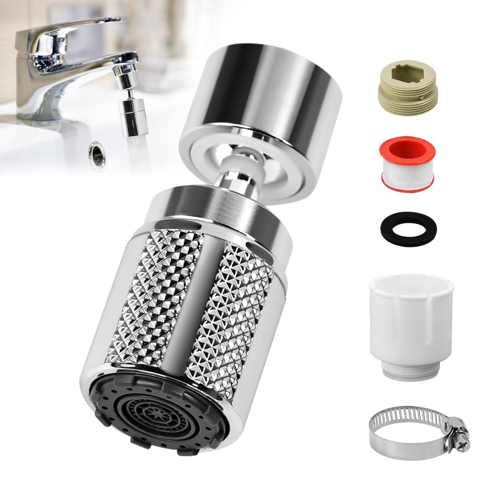 Ybccby Kitchen Tap Spray Head, 360°Universal Swivel Sprayer Faucet With 3 Functions Modes, Extension Sprayer Head Faucet Adapter Aerator Rotate Adjustable Tap Sprayer With Faucet Aerator Adapter