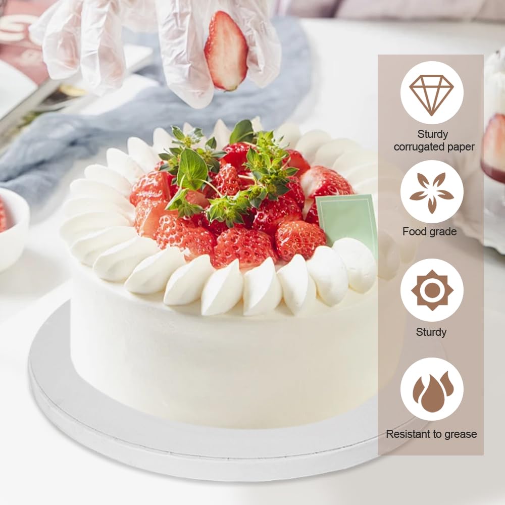 6 Pièces Plateau Gateau Rond 12 MM X 8 Inch,Support Gateau