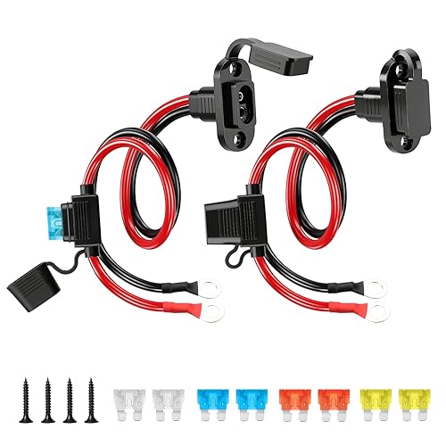 Miniatura 8 de Linkstyle 2 conectores rápidos de enchufe de alimentación SAE de 2 pies 10 AWG a junta tórica, cable de extensión SAE para generador solar, cargador