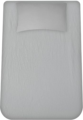 Miniatura 8 de Dormlony Juego de sábanas bajeras de muselina de algodón tamaño individual XL, suave y transpirable, 2 piezas (1 sábana bajera, 1 funda de