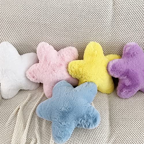 Yrxrus Star Pillows, Pink Star Shaped Throw Pillows, Cushion Pillow, Cute Room Decor For Spring Summer, Ultra Soft Faux Rabbit Fur 15 X 15 Inches Throw Pillow For Kids, Living, Bedroom Decorative #TOP3