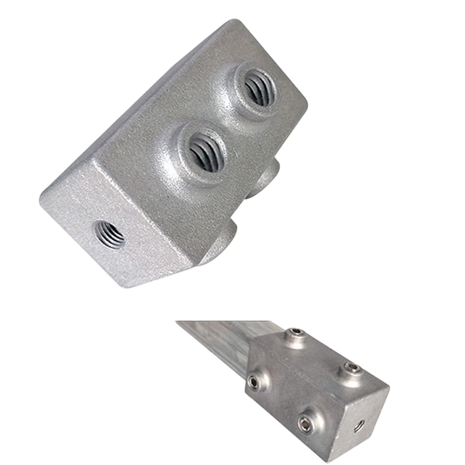 Alloneslife 25X25 M8straight Aluminum Alloy Square Tube Connector Replacement Connection Fastener Fixed Joint 3 Way Elbow Pipe Fitting Easily Install Square Pipe Fixed Joint Storage Rack Connector