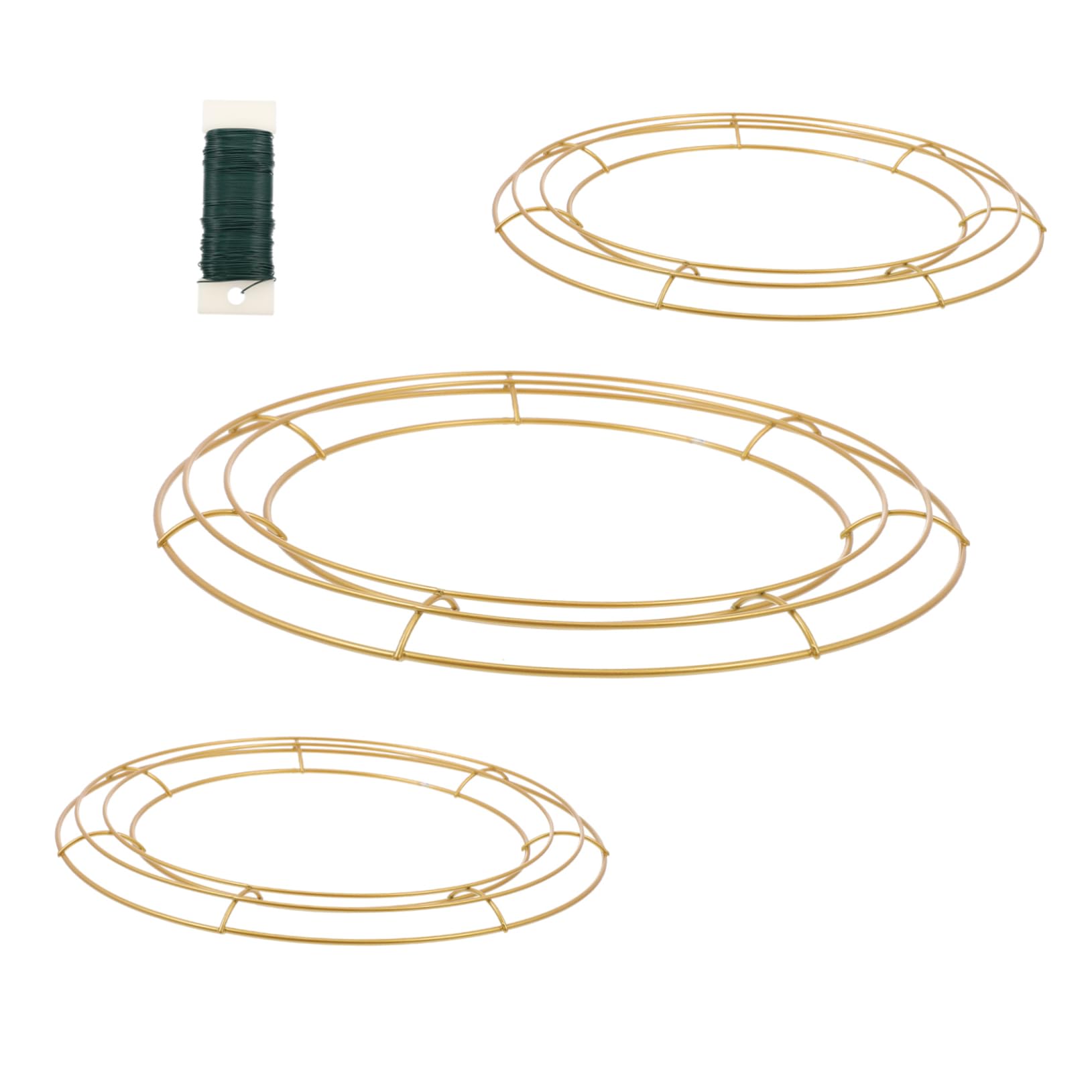 Unomor 1Set Hanging Wreath Frame Iron Wreath Rings Floral Wire for Flower Decorations Indoor Outdoor Use for Festivals