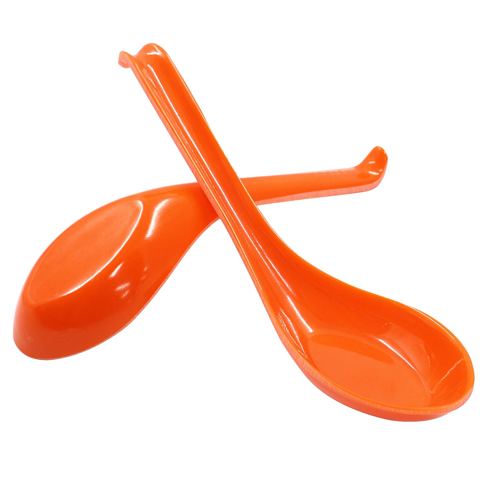 2PCS Asian Soup Spoons, Orange Melamine