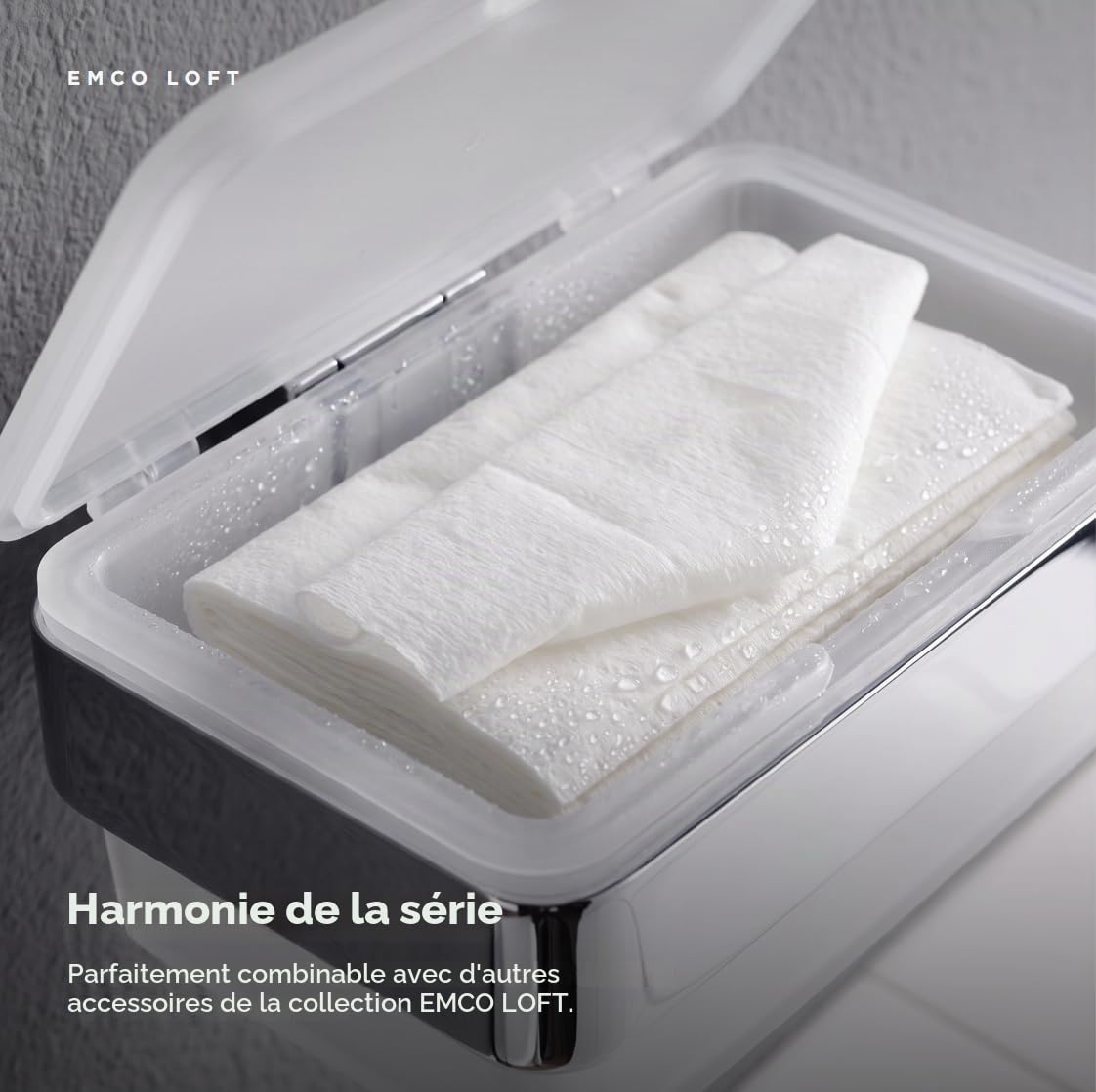Emco Loft Box pour lingettes humides Chromé