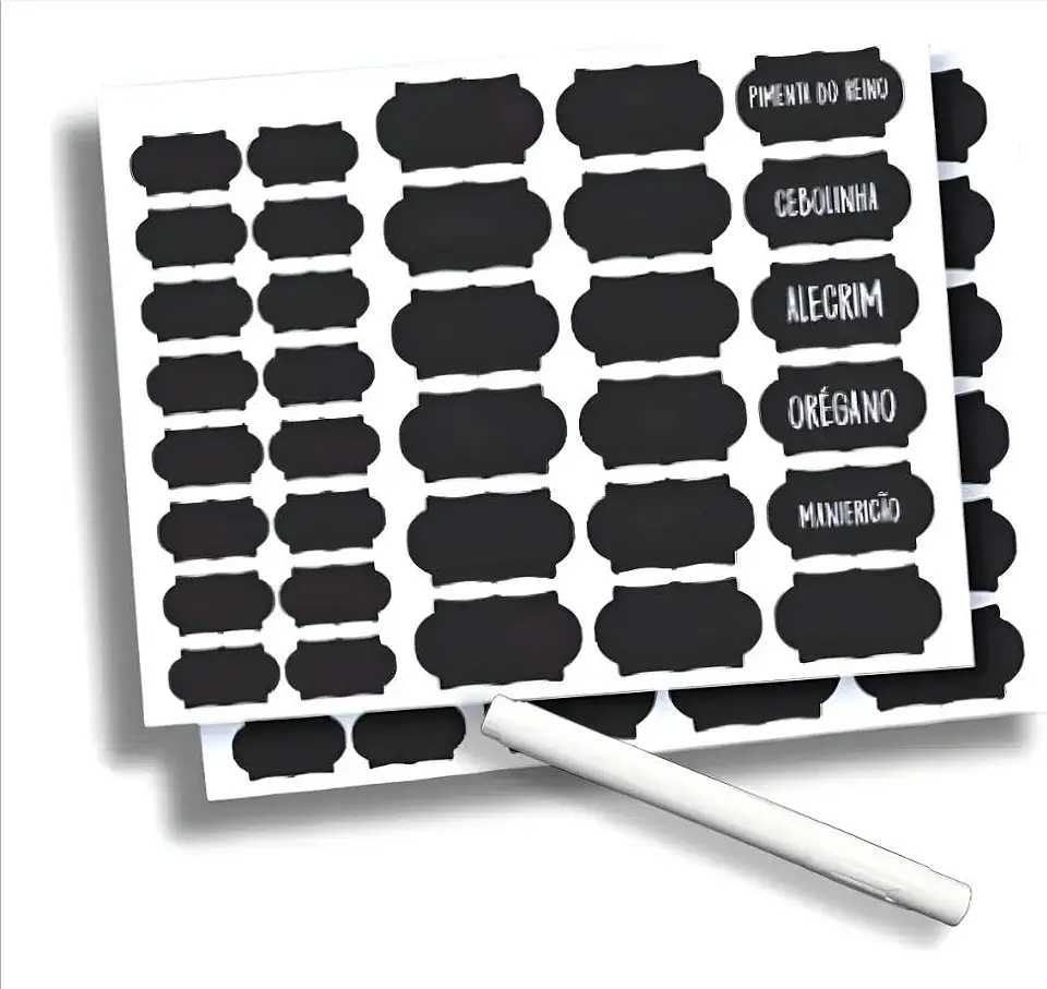 Etiquetas Escreva e Apague Para Temperos e Mantimentos - Ideal para Geladeira e Freezer
