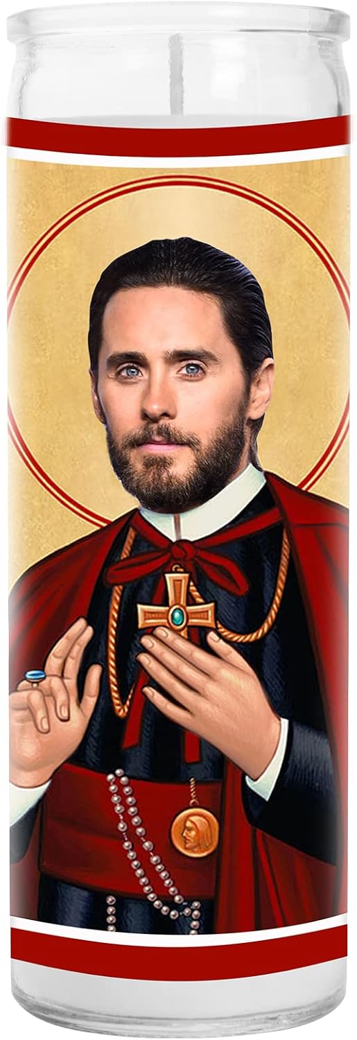 Jared Celebrity Glass Jar Candle – Leto Votive Candle – Unique Gift for 30 Seconds Fans – Home Decor Collectible for Mars, Requiem for a Dream, Squad Dalls Buyers Club Lovers