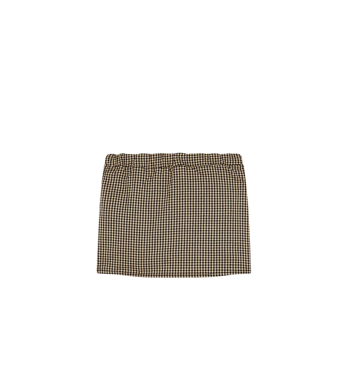 PATRIZIA PEPE Gonna a Pieghe in Micro Check Beige e Nero