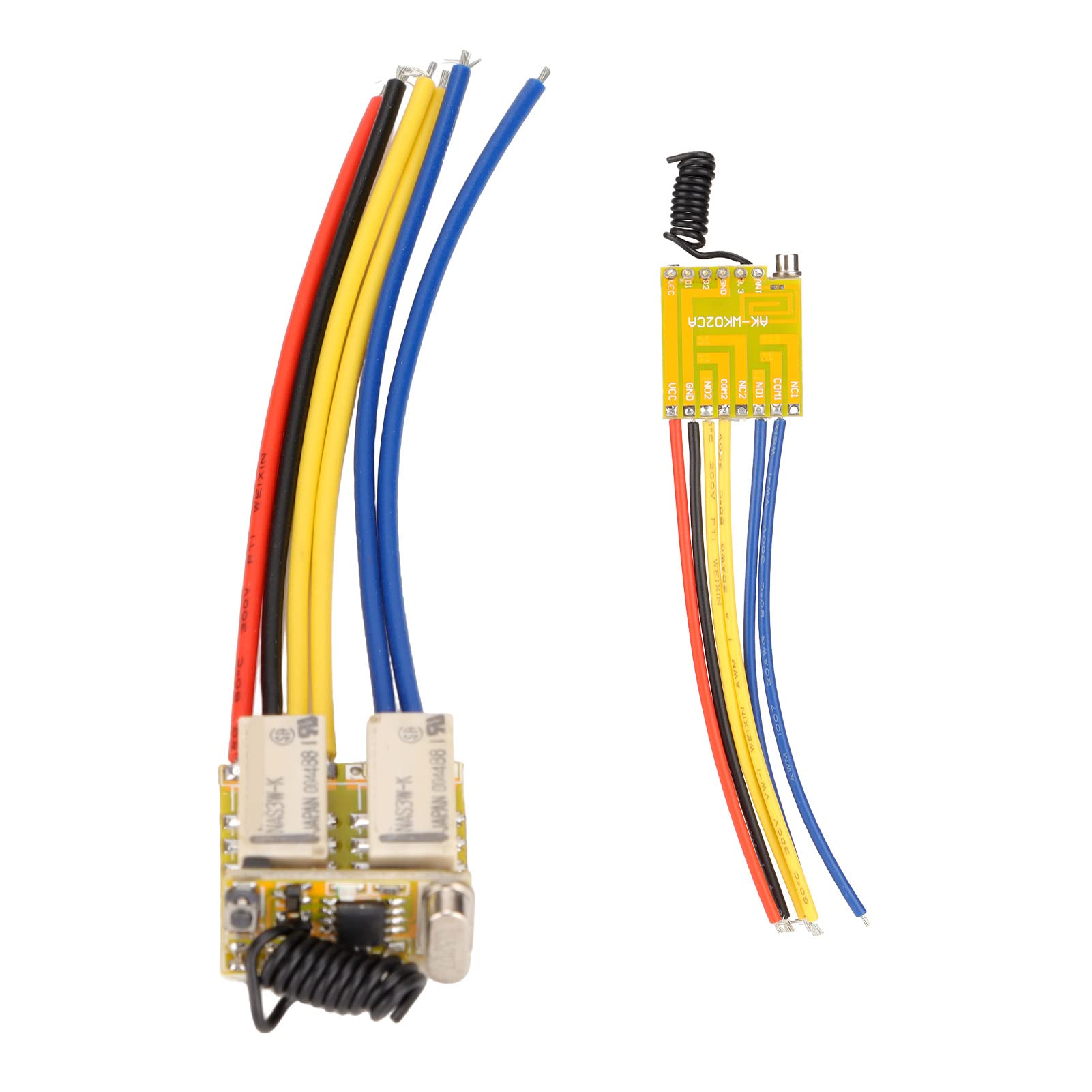 Interruttore Telecomando a Relè DC3.7-2V, Interruttore Wireless Universale a 433Mhz a 2CH, con Pulsante di Apprendimento per Il Sistema di Moduli a Scatto