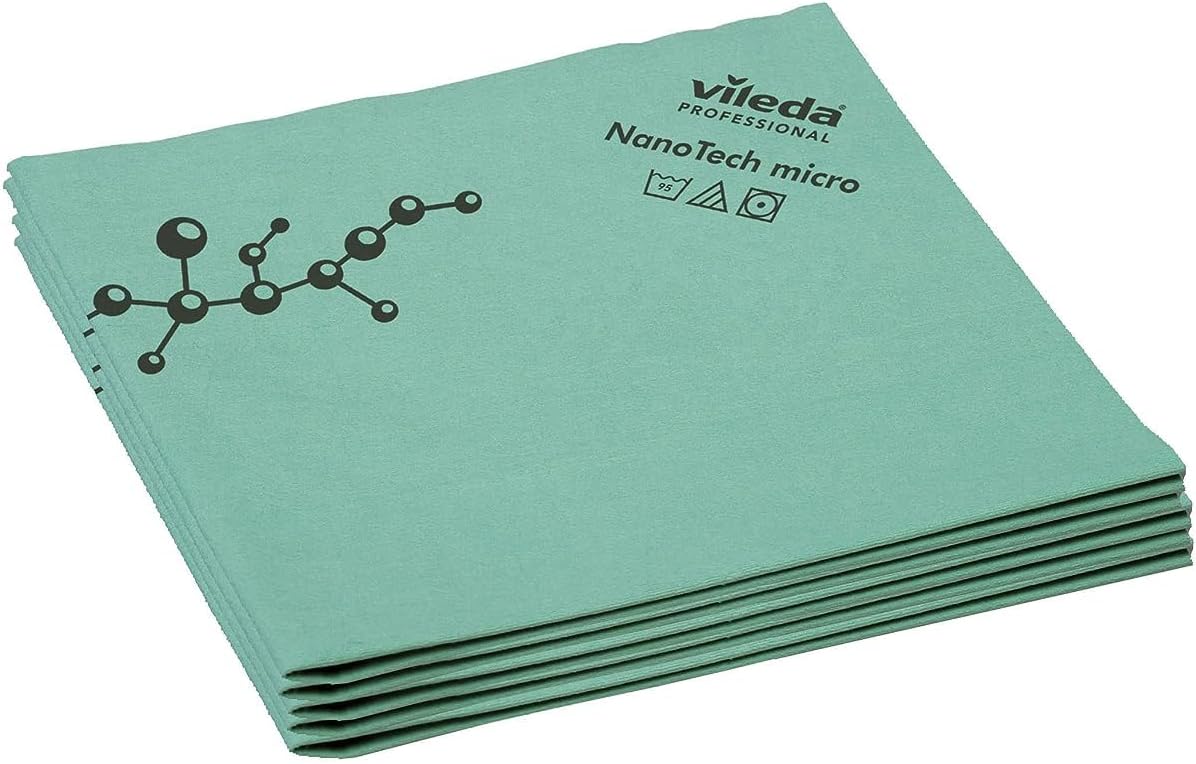 NanoTech Microfiber Cloths AntiMicrobial Properties within Cloth Streak Free Cleaning Odor Resistant 5 Pack Green 128602