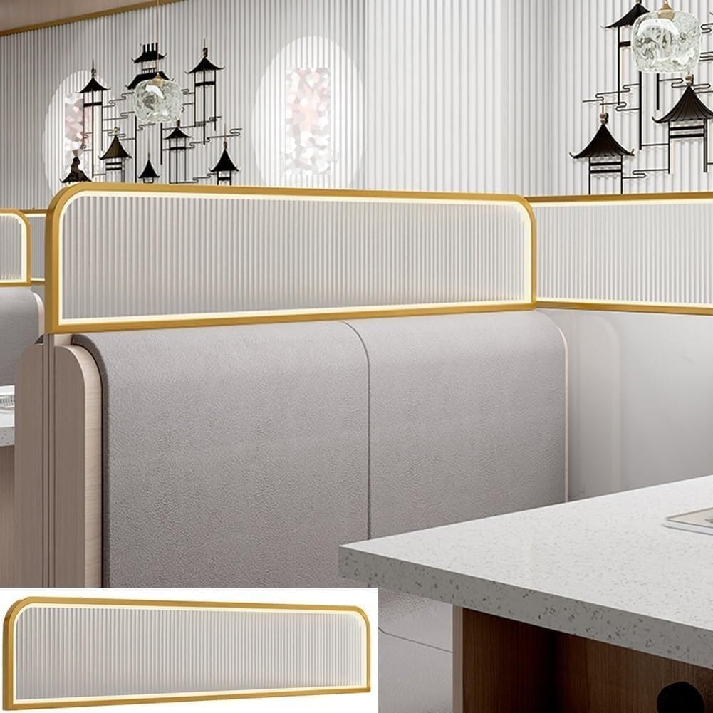 KLGFBDC Stainless Steel Privacy Dividers for Dining Areas - Translucent Countertop Partition Panels for Restaurants, Table Top Separator (Gold, 45x60cm/17.71x23.62in)