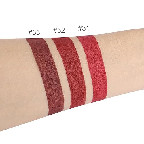 Miniatura 143 de evpct Juego de 3 lápices labiales líquidos de color oscuro, color rojo, verde esmeralda, mate, 24 horas, de larga duración, impermeable, a prueba