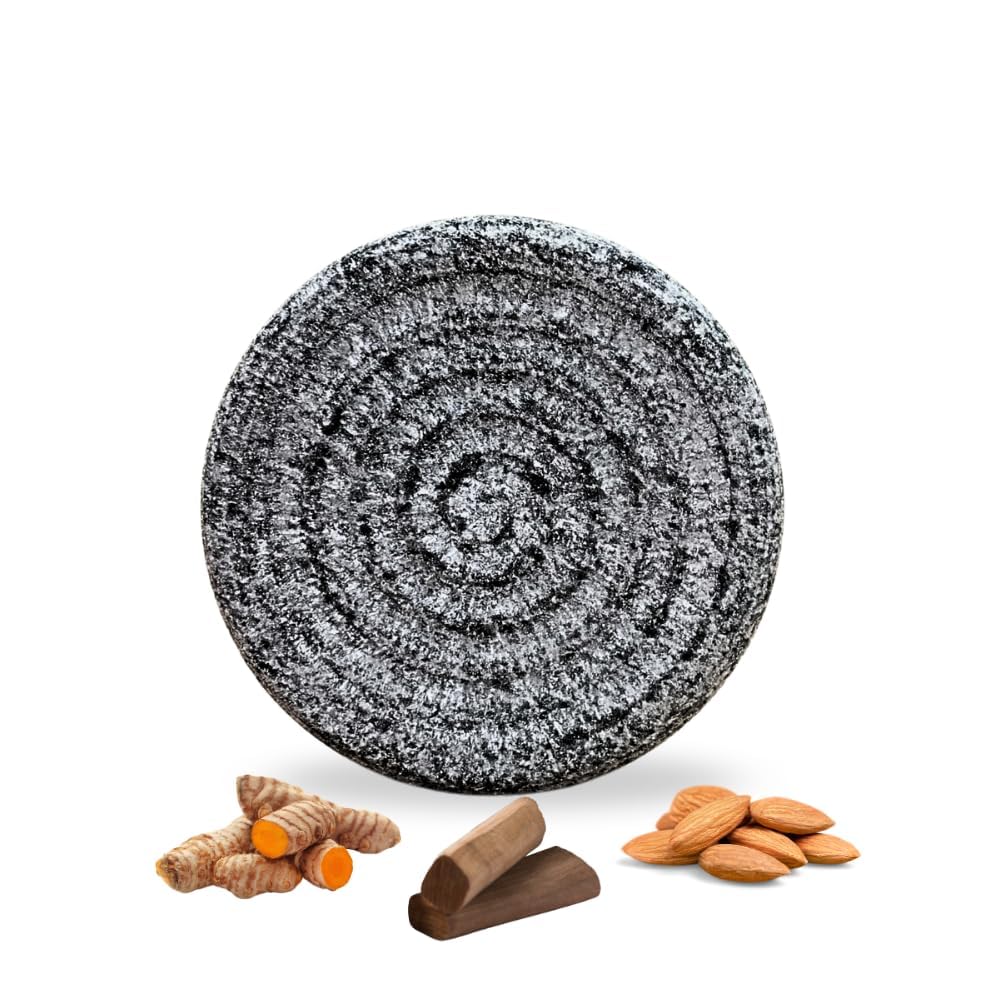 Herbals Turmeric Haldi Grinding Stone, Chandan Mortar, Sandalwood Rubbing Stone (Big Size=13cm)-image-38