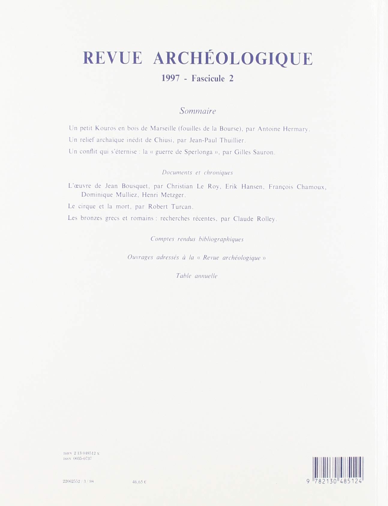 Revue archéologique 1997, n° 2
