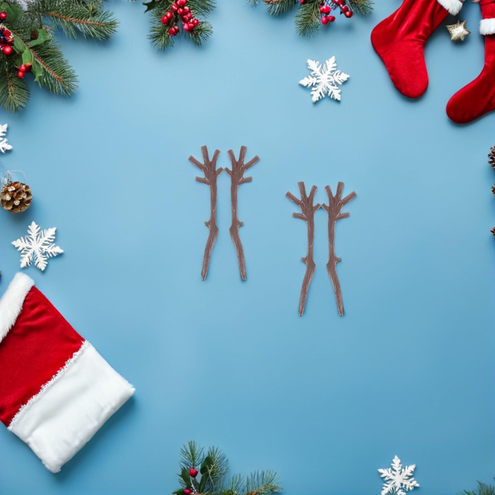 Ramas Artificiales de Abedul Astas de Ciervo Navideñas 200 Piezas Ramitas de Plástico Secas para Decoración DIY de Muñecos de Nieve y Adornos de Navidad