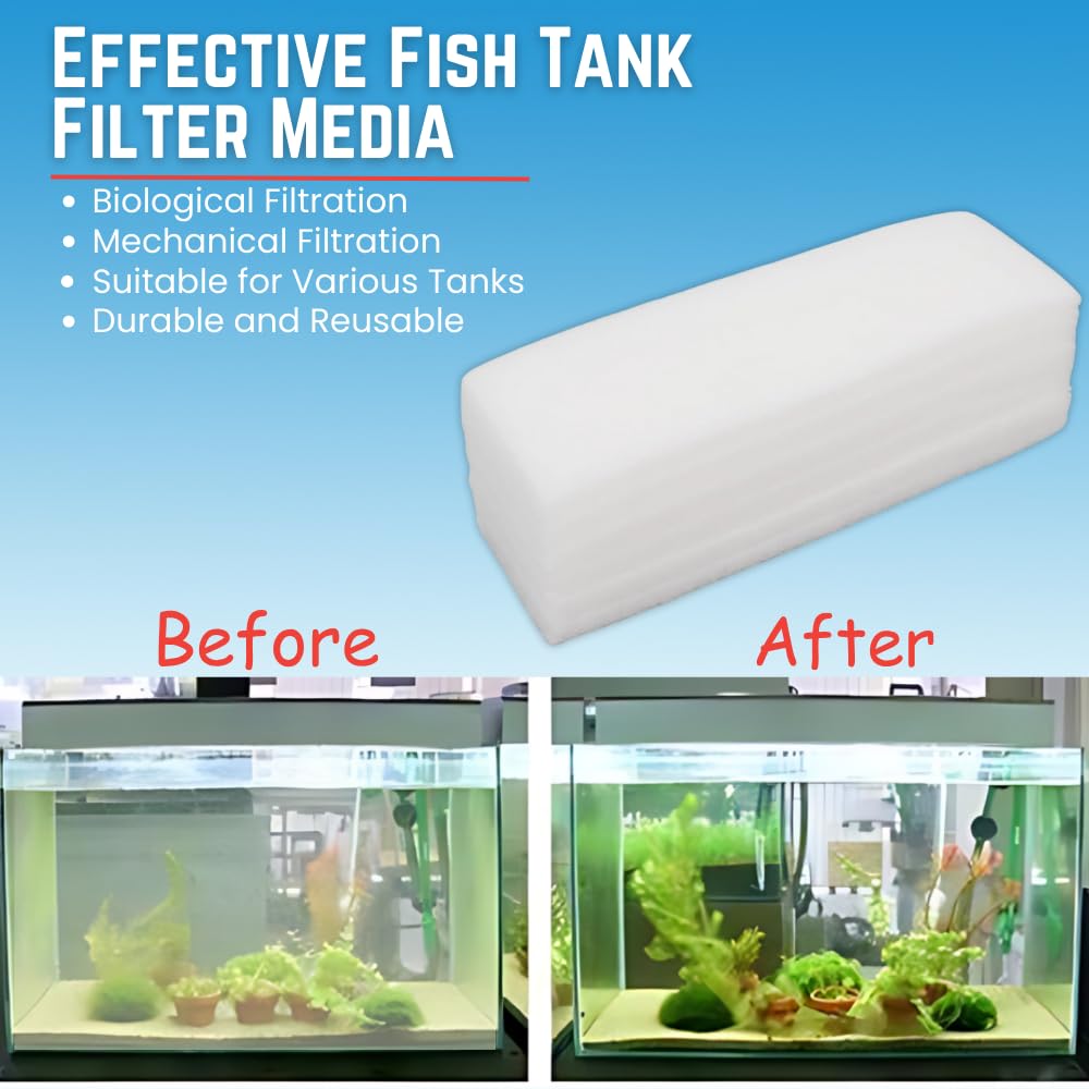TED TABBIES Wool Aquarium Bio Sponge Filter Pad for Filteration Contains Biochemical Cotton Sponge Media for Fish Tank and Ponds - 6 pcs Sold by Ted Tabbies 3