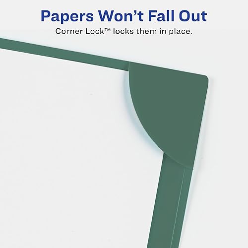 Miniatura 10 de Avery Fundas para documentos con cierre de esquina para carpetas de 3 anillas, 1 funda de plástico azul aguamarina (47837)