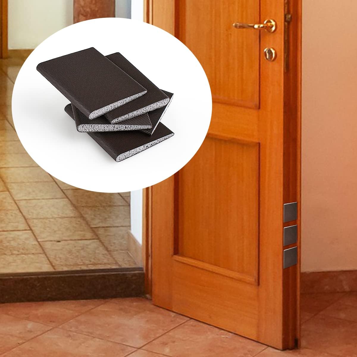 30pcs Door Corner Seals - Exterior Self-Adhesive Door Frame Seal & Draft Stopper (Brown)
