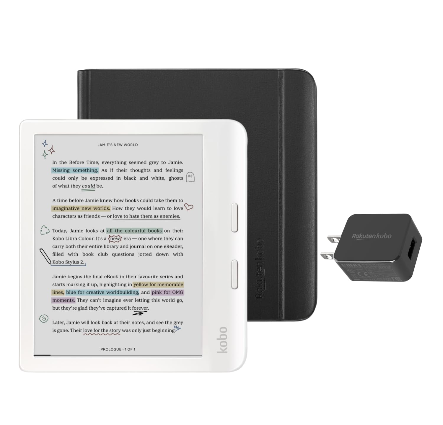 Amazon.com: Kobo Libra Colour White eReader with Case Bundle