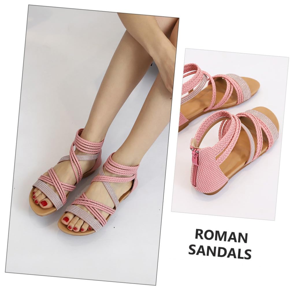 ifundom Sandalias Romanas Planas de Mujer Talla 41 Rosa de PU