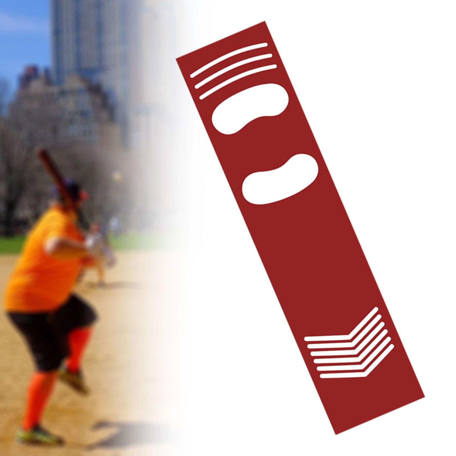 rockible Baseball and Softball Hitting Mat for Batting Stance Practice Correct Standing Posture Lightweight 4.4 x 1 ft for Teenagers, red