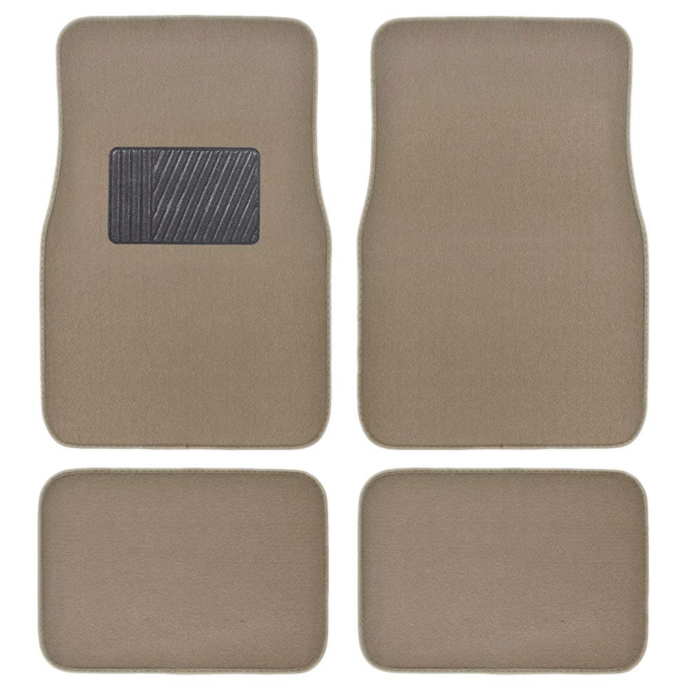 Motor Trend Premium Inter-Lock Backing Carpet Car Floor Mats - Front Rear Thick Durable Auto Protection Fits Most