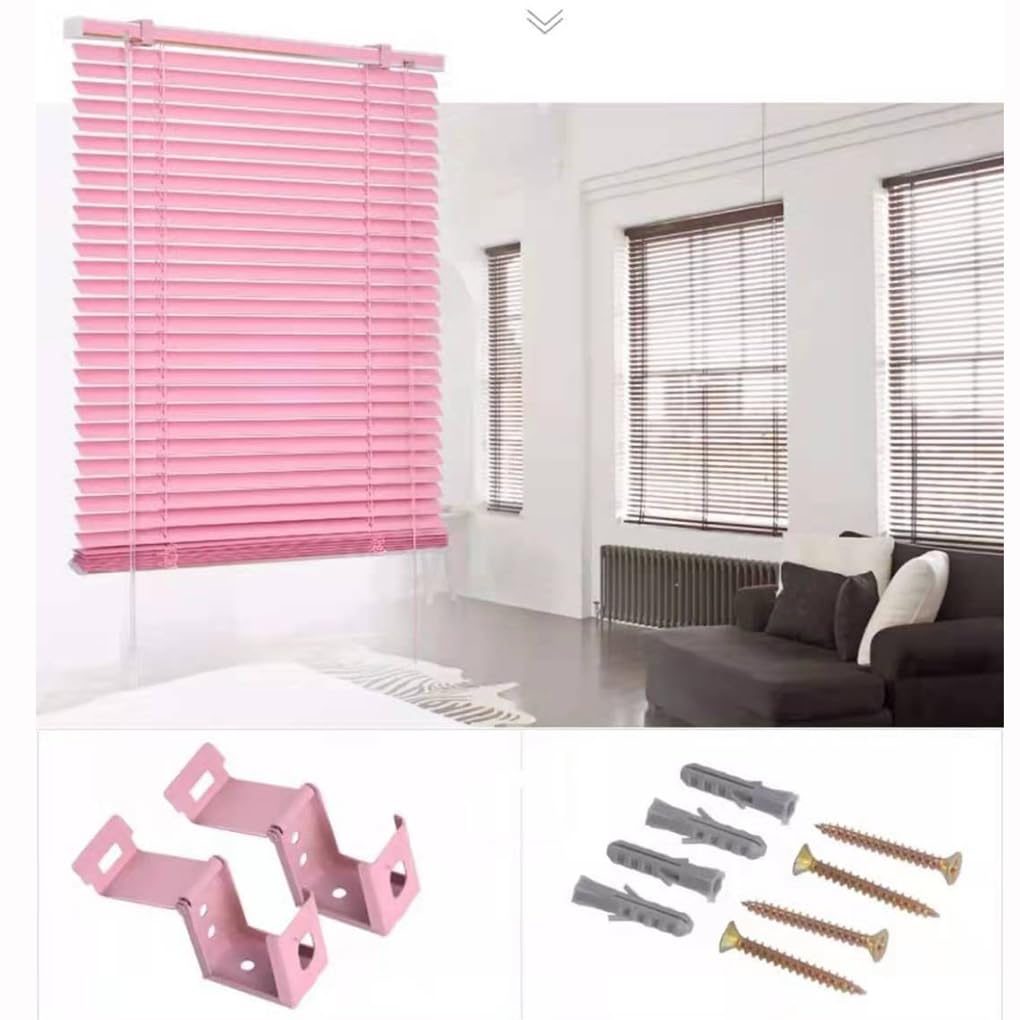 Store vénitien en Aluminium pour fenêtres Portes Gris argenté Volets Occultants en Métal Lamelles de 25mm Rideaux D'intimité Protection visuelle Pare-Vue Pare-Soleil Maison (W95cm×H130cm)