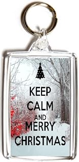 Keep Calm and Merry Christmas - Double Sided Large Keyring