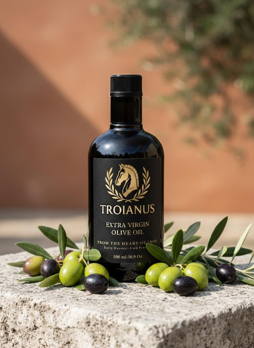 TROIANUS Extra Virgin Olive Oil with Polyphenol Rich from Troy, Single Origin, Cold Pressed, 500 ml