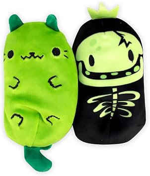 Cats vs Pickles - Scary Collection #2 - Catzilla, Count Catula, Coder Cat, Skully - 4-Pack - 4 Cute Cuddly Collectible Bean Plush Toy - are You Team Cat or Team Pickle? Collect Them All!