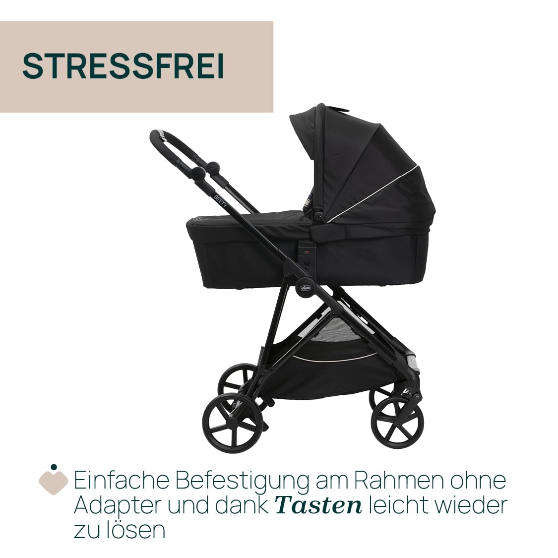 Chicco Seety Tragewanne für Kinderwagen, gepolstert, ohne Adapter, leicht