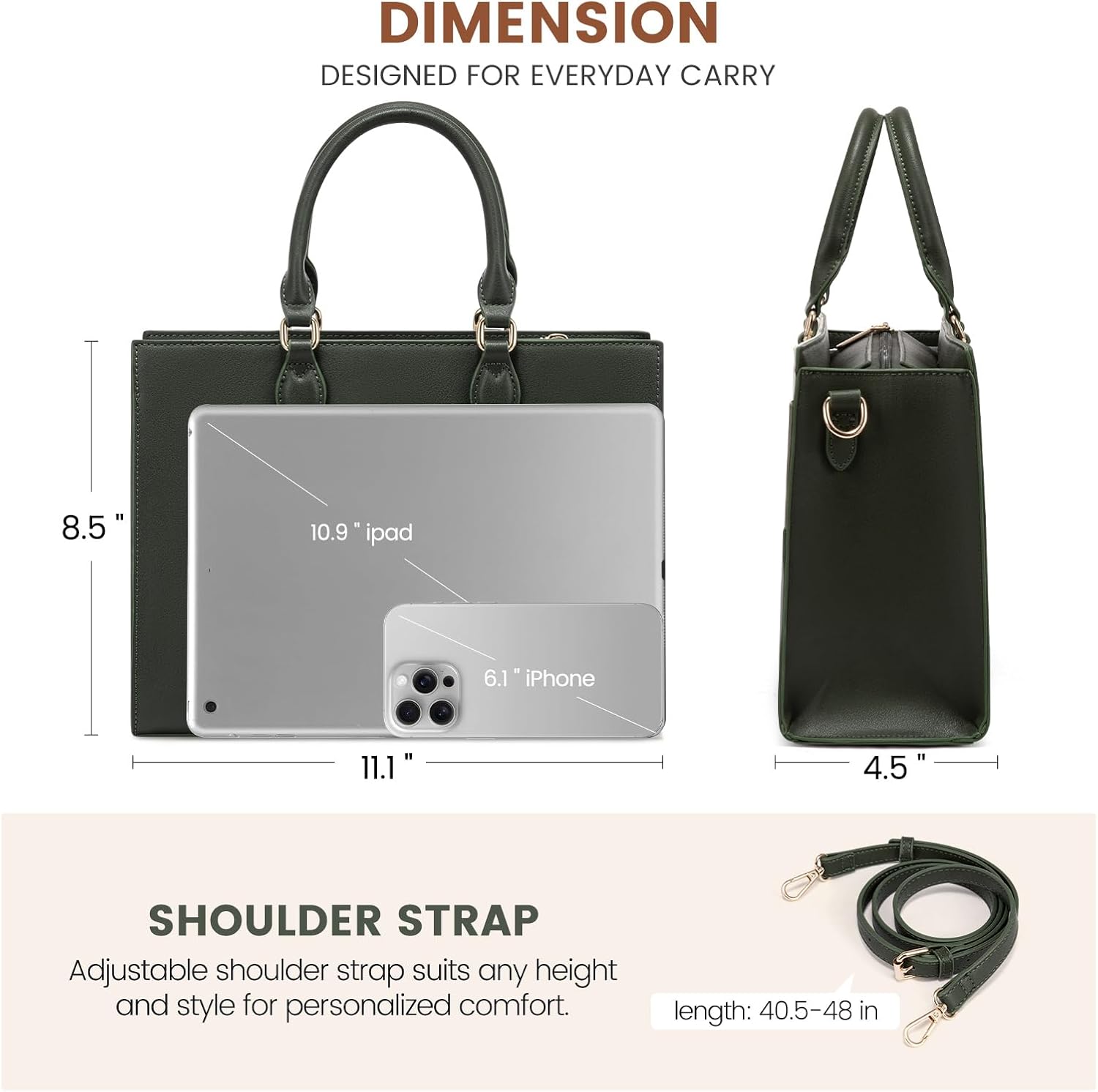 LOVEVOOK Purses for Women,Satchel Handbags Tote Bag, Black Pu Leather Shoulder Crossbody Top Handle Purse with Zipper - Image 4