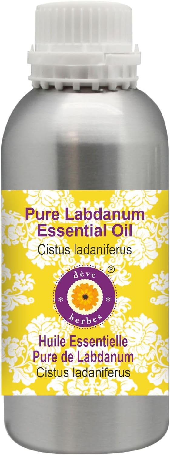 Deve Herbes Pure Labdanum Essential Oil (Cistus ladaniferus) Steam Distilled 1250ml