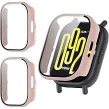 2 Pack for Redmi Watch 5 Active Screen Protector Case | Hard PC,Built-in Tempered Glass Film,Full Coverage,All-Around,Shockproof,Bumper,Protective Cover,Protective Accessories