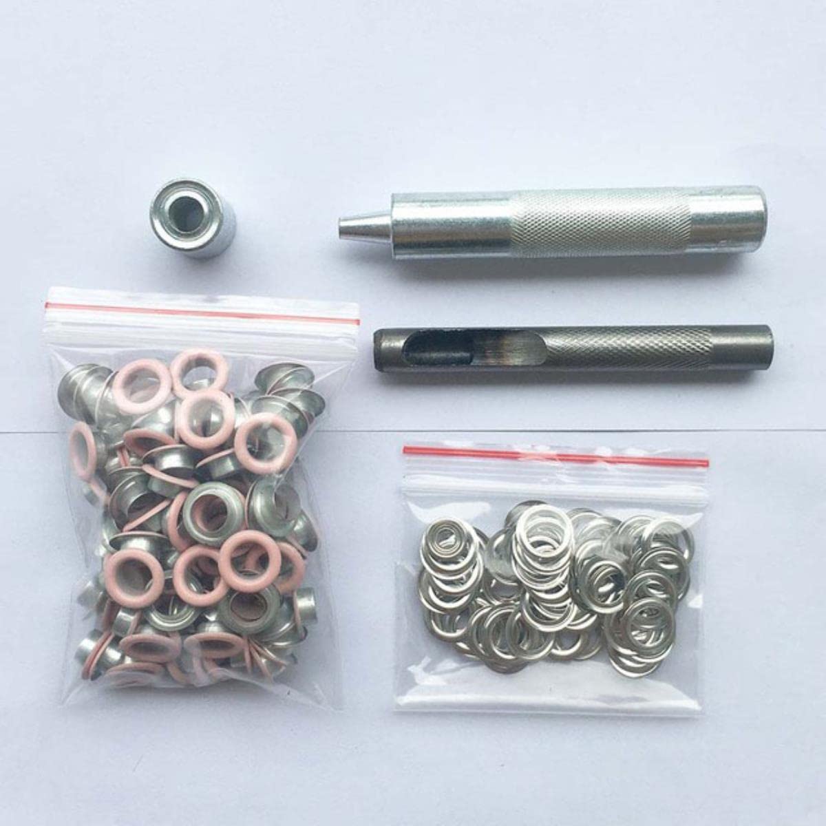 10mm 100Set Argento/Oro/Nichel Nero/Bronzo/Multicolore Occhiello e Occhiello Punzone Punzone Set di Strumenti Pulsante in Metallo per DIY Artigianato in Pelle - Cina,10mm strumento 100 rosa