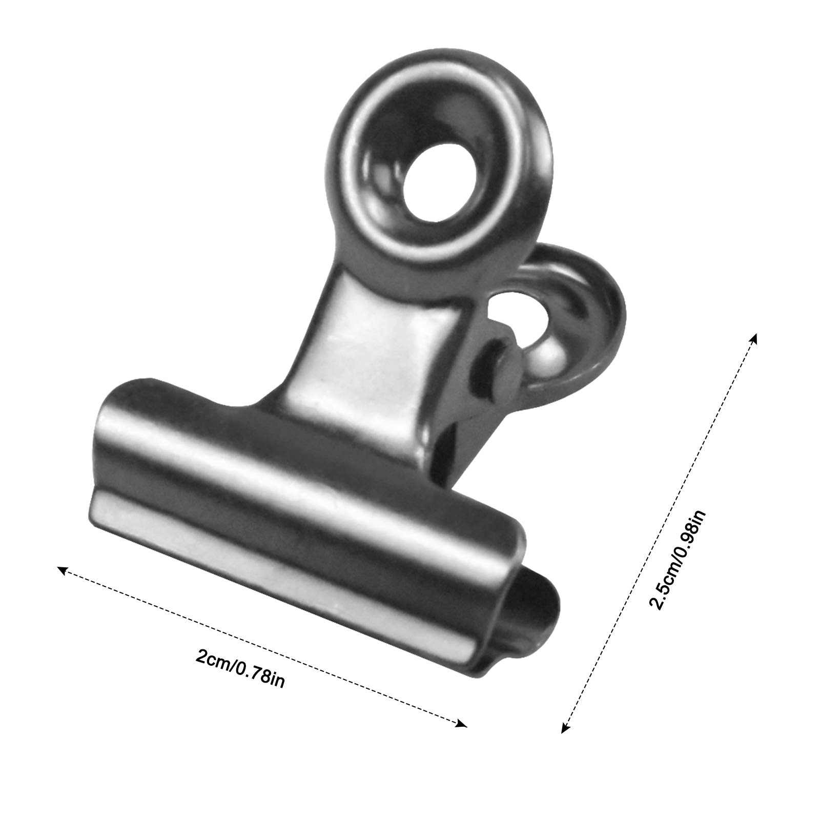 12 Clip Bulldog 38mm In Metallo - Morsetti Per Carta E Ufficio