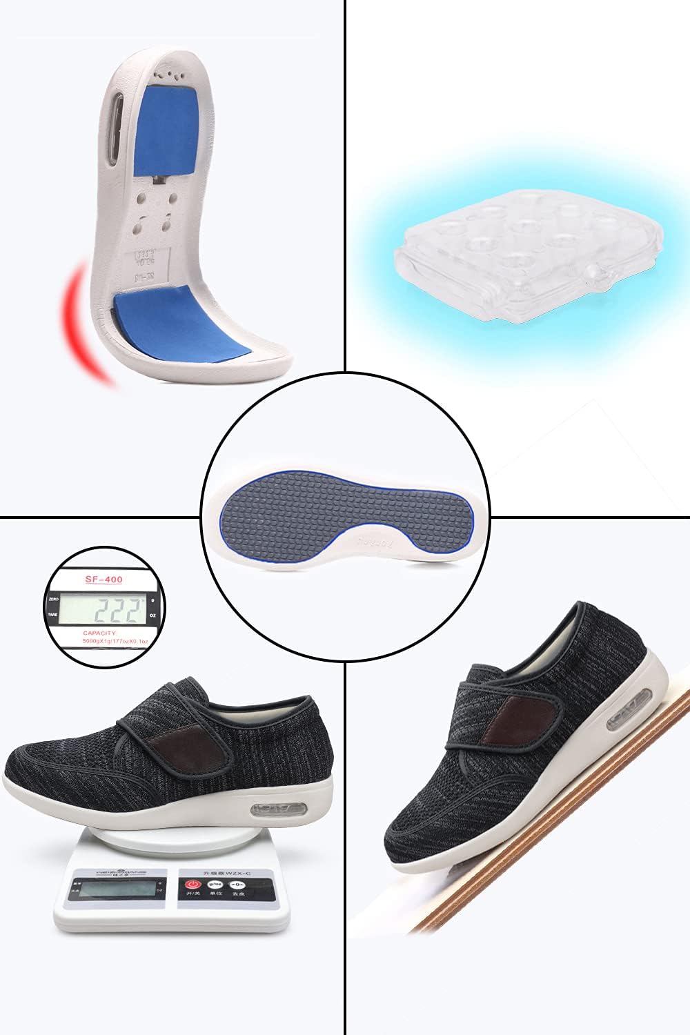 Men's Diabetic Elderly Shoes - Plus Size, Adjustable, Non-Slip, Double Insole, Air Cushion Bottom Walking Shoes - Image 4