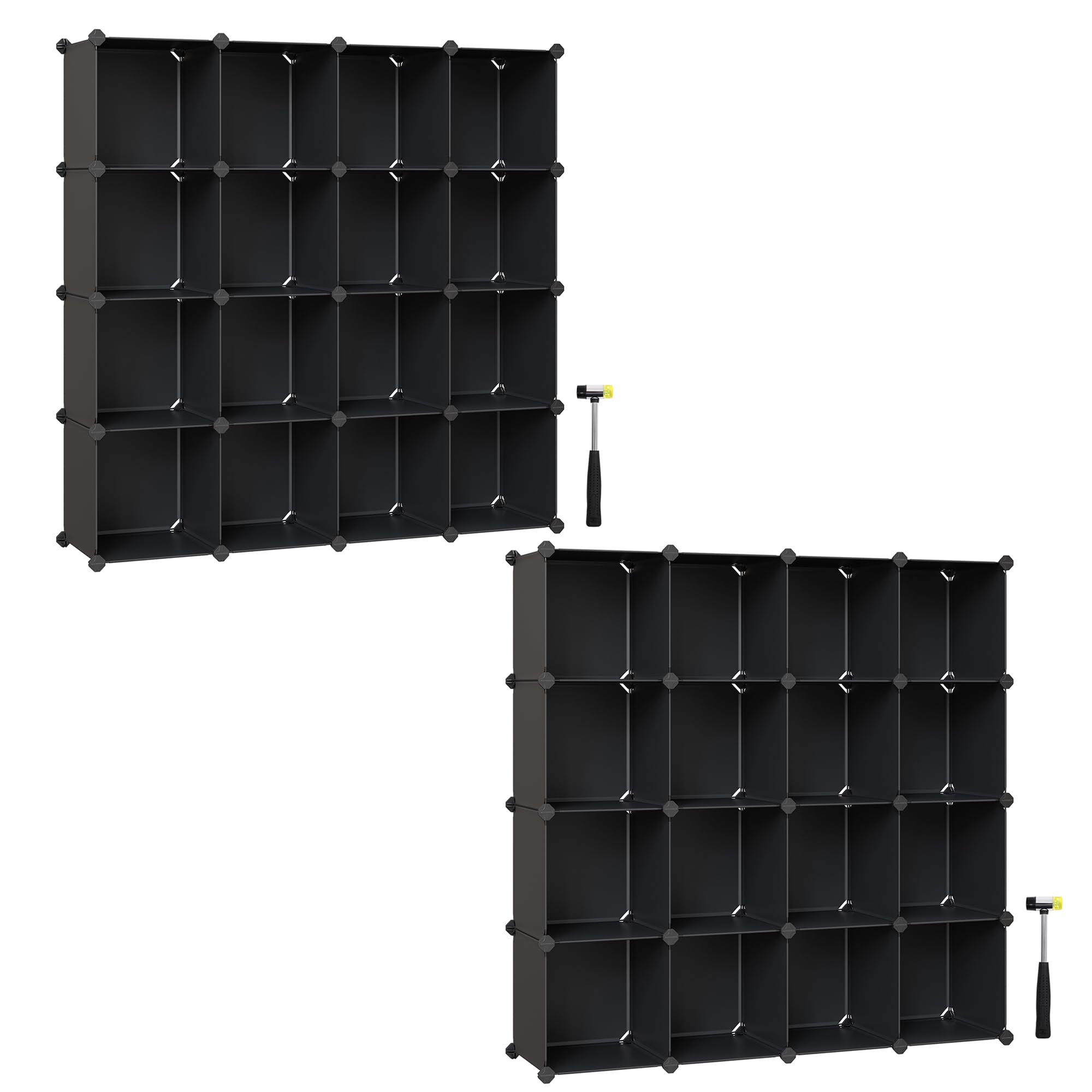 SONGMICS Regał Modułowy Zestaw 2, 16 Kostek, 123 x 31 x 123 cm