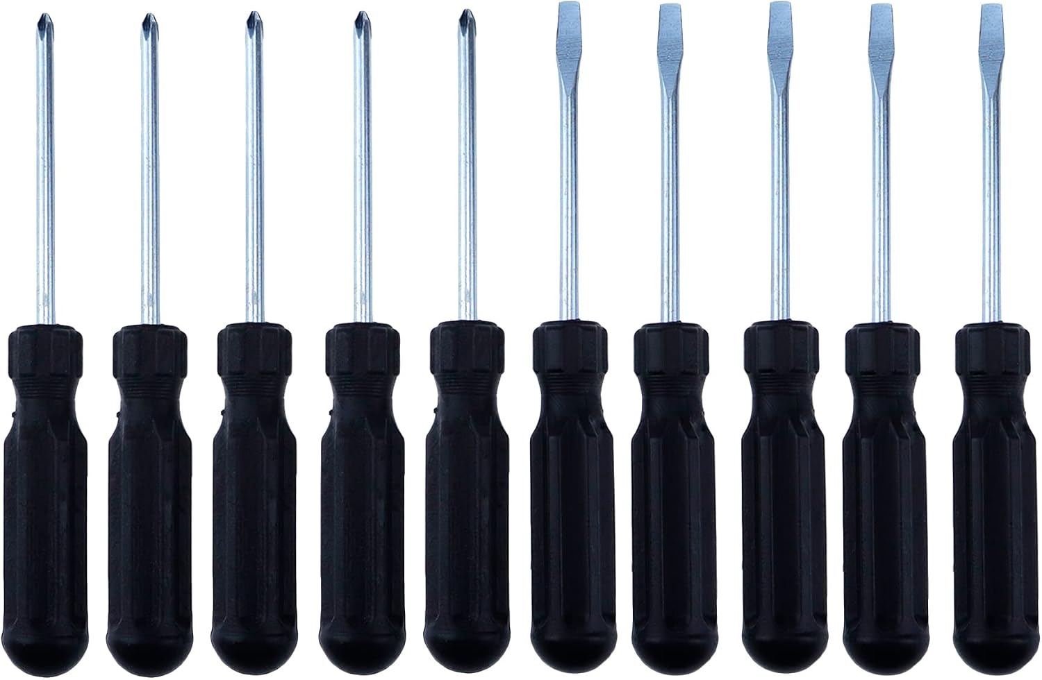 10Pcs Screwdrivers Set, 5 Phillips Screwdriver & 5 Flat Head Set